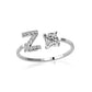 S925 silver 26 letter English zirconia open ring