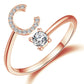 S925 silver 26 letter English zirconia open ring